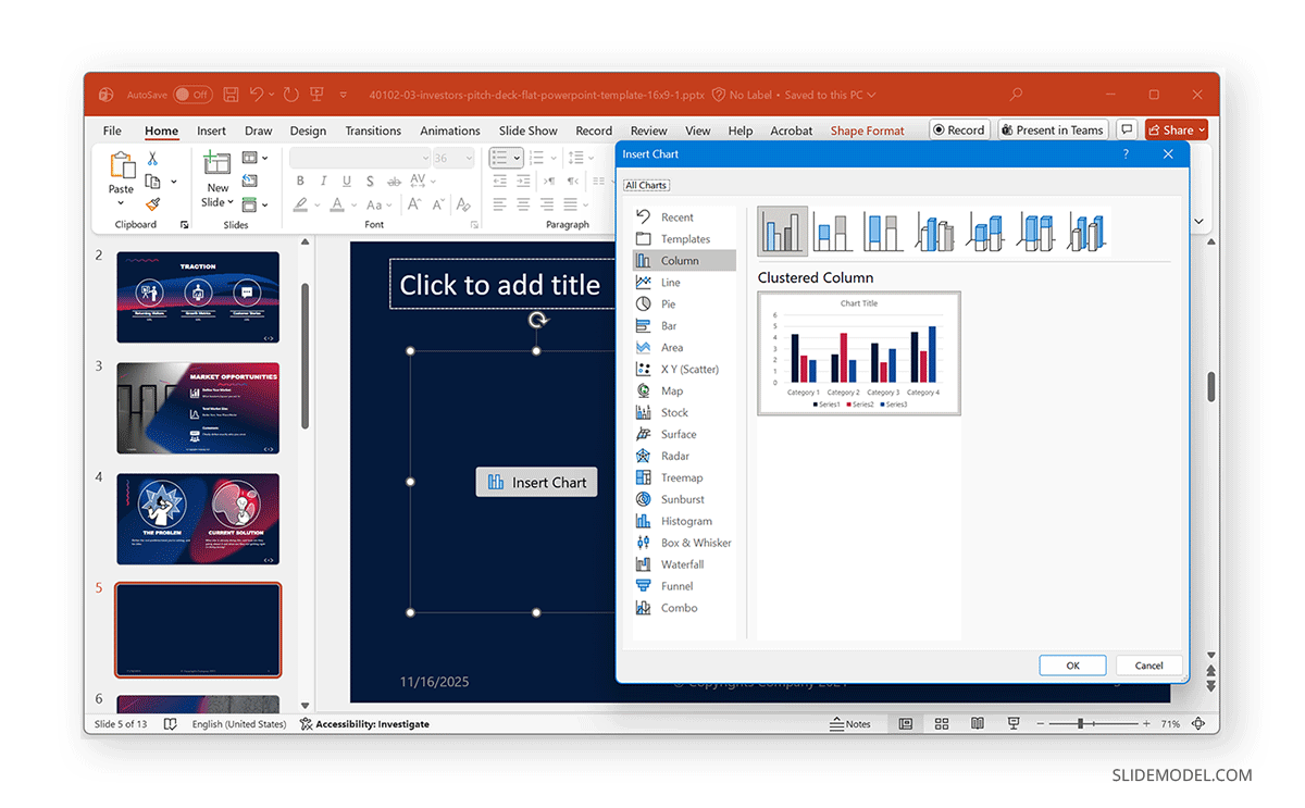 Working with chart placeholders in PowerPoint