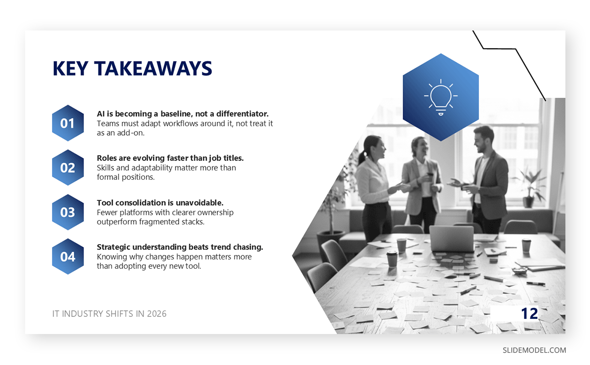 Key Takeaways sample slide in meetup PPT presentation