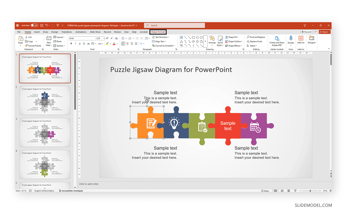 How to edit puzzle pieces in PowerPoint