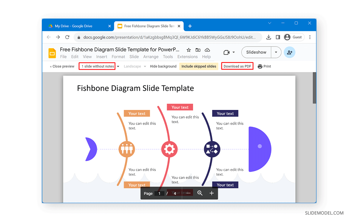 PDF download Google Slides presentation with speaker notes