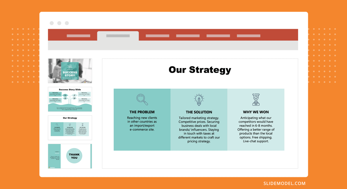 Explaing a strategy in three steps