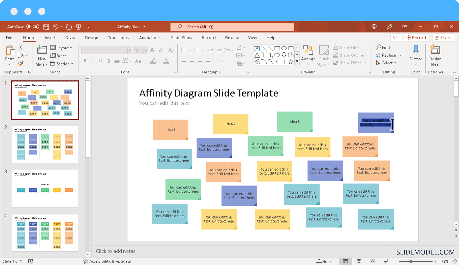 Affinity Diagram Slide Template for PowerPoint Presentations