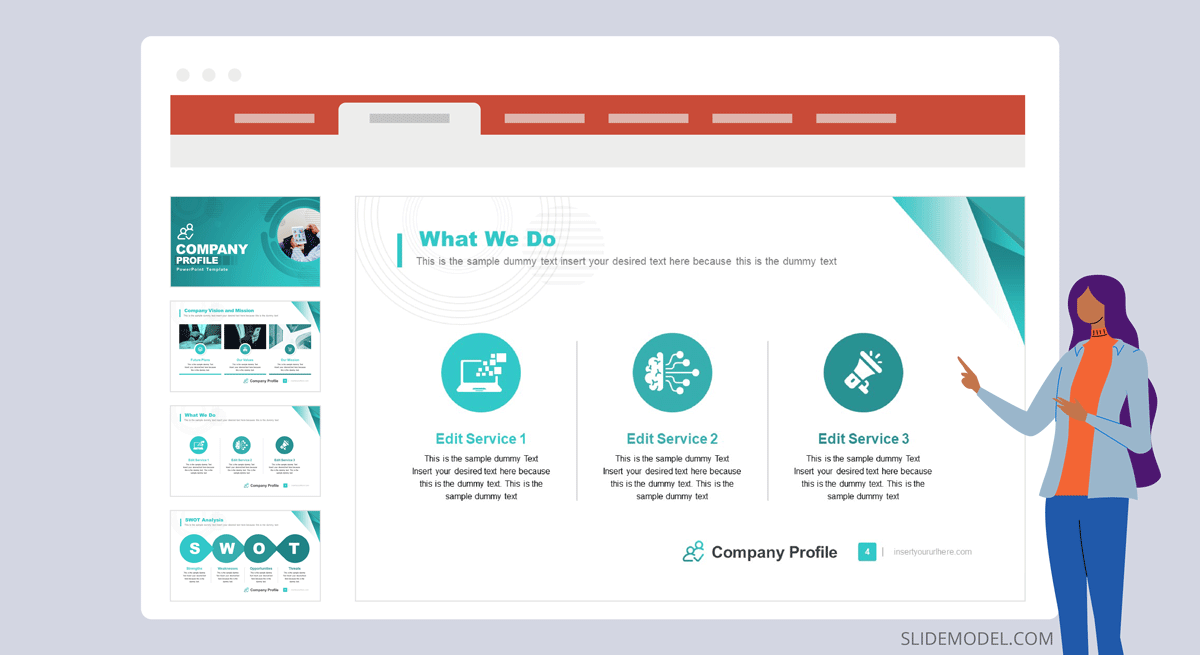 What we do Slide for company profile presentation