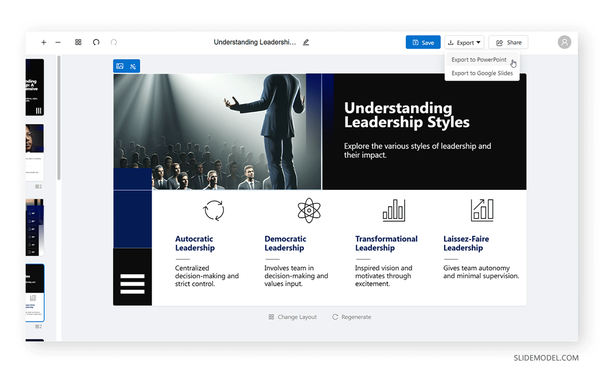 How to export a presentation from SlideModel.ai