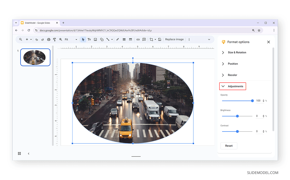 Photo edit in Google Slides