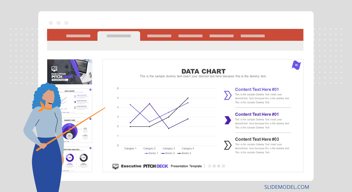 Example of Traction Slide (source: Executive Pitch Deck PowerPoint Template) 