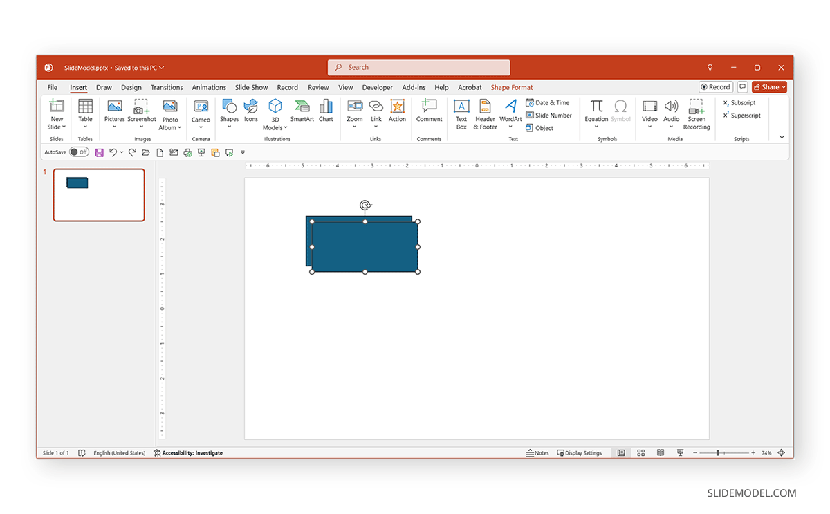 How to paste a copied shape in PowerPoint