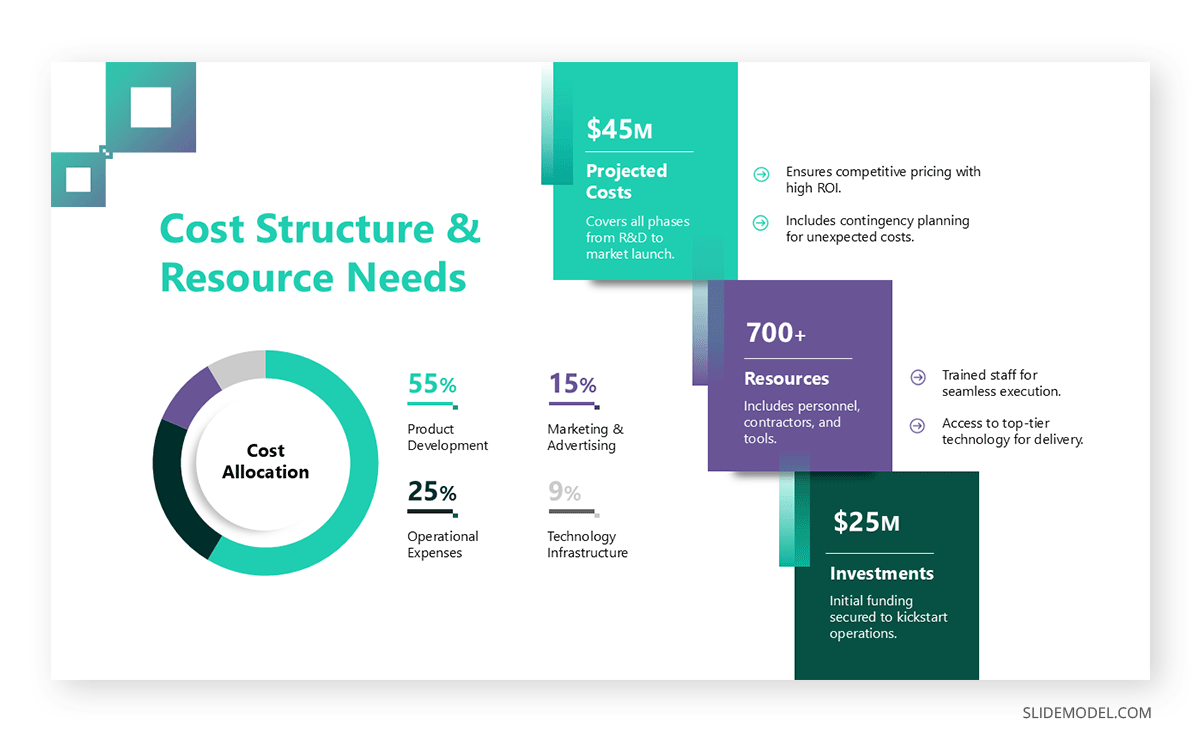 Cost structure slide in opportunity assessment presentation