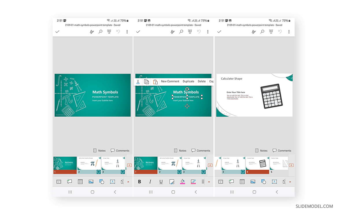 Editing a PPT document in PowerPoint Mobile