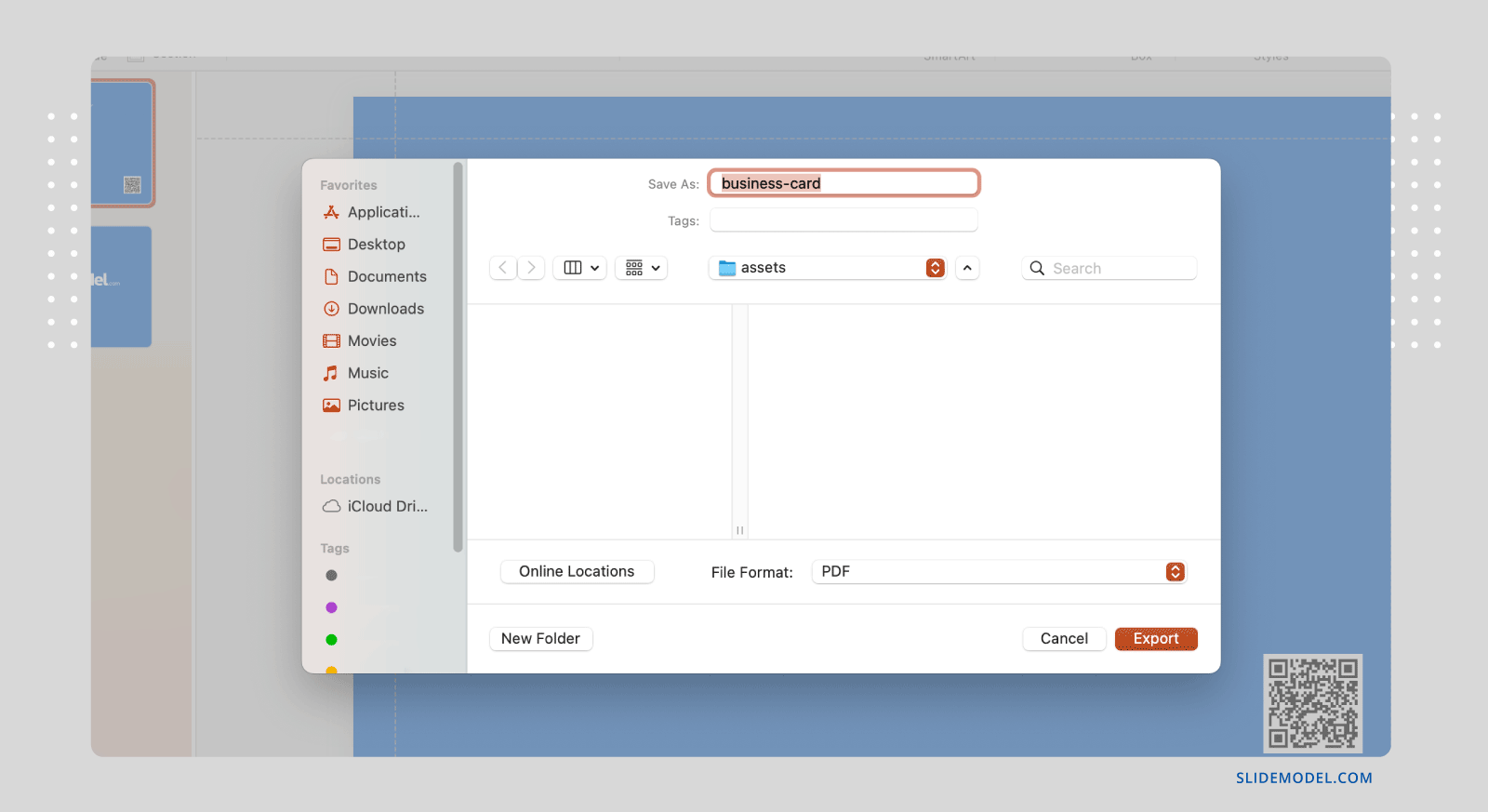 How to export a PowerPoint business card