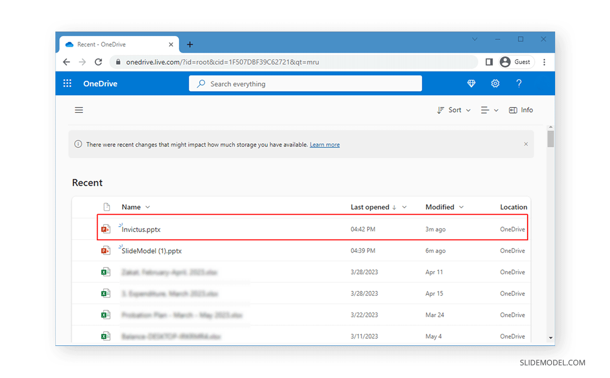 Localisation du fichier enregistré automatiquement dans OneDrive
