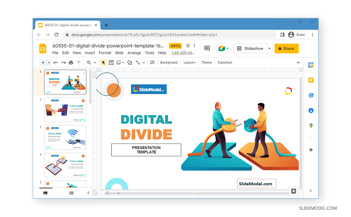 add a header and footer in Google Slides final result