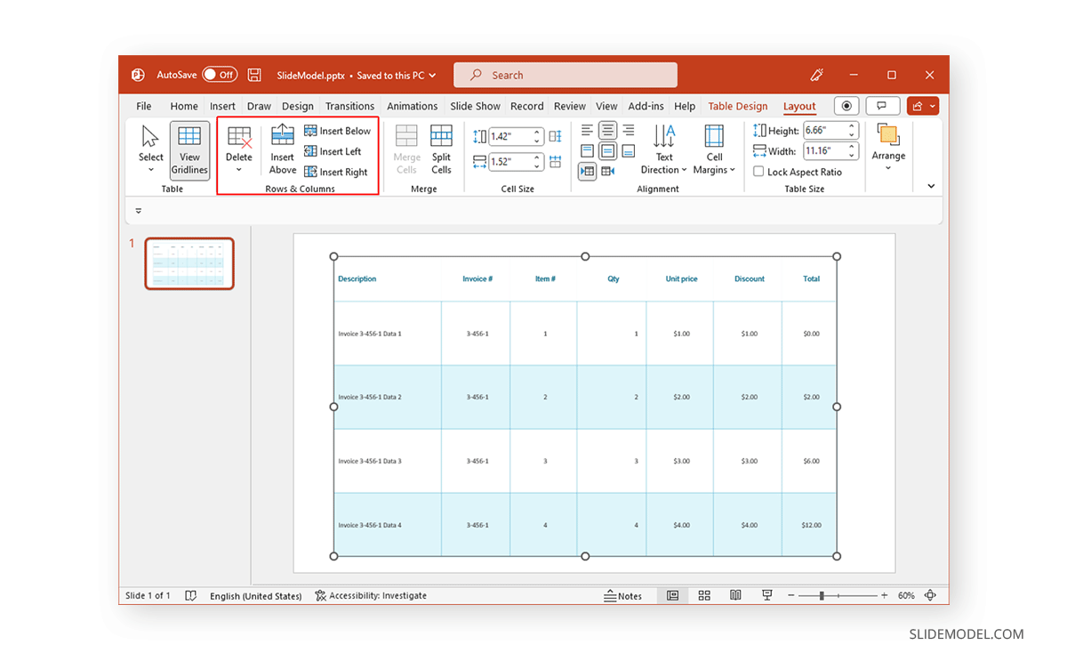 Comment ajouter ou supprimer des colonnes et des lignes dans un tableau PowerPoint