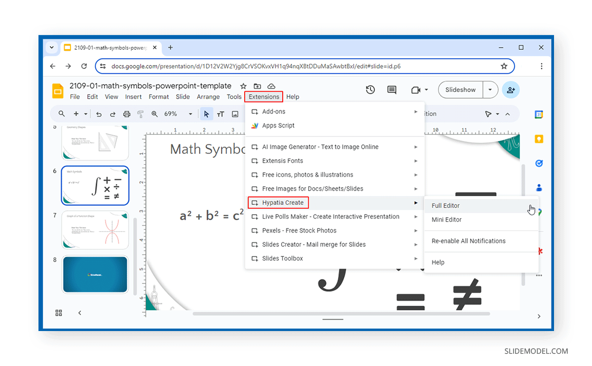 Accessing the Hypatia Create tool