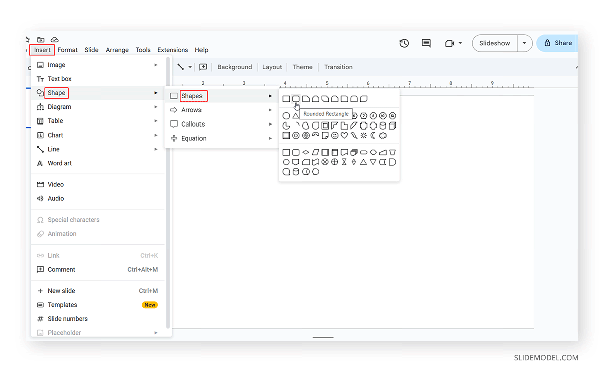 How to create an org chart from a blank slide in Google Slides