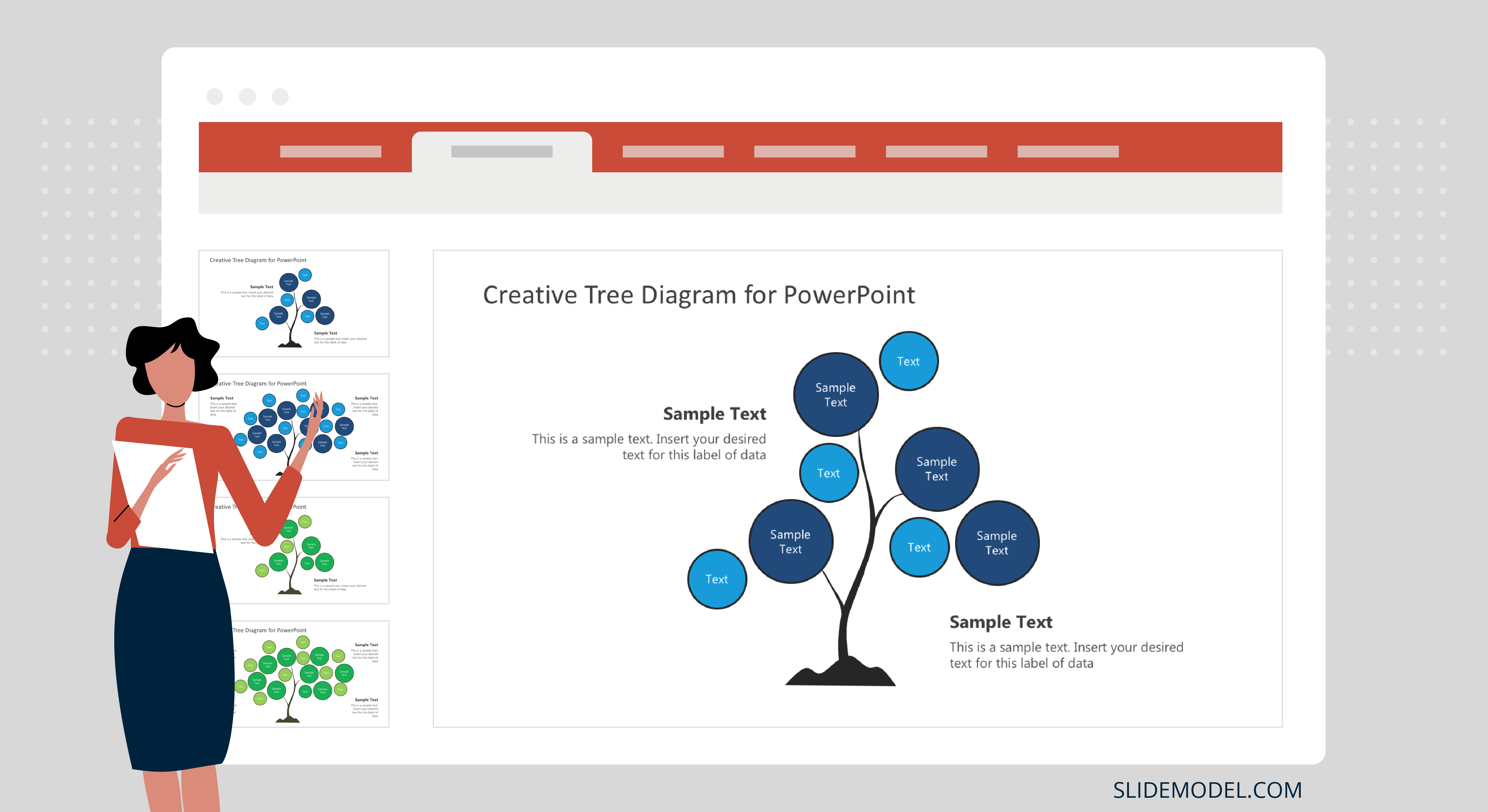 Download Creative Tree Diagram PowerPoint Template