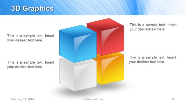 Colorful 3D Cubes Slide Design for PowerPoint