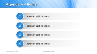 4 Items Agenda Slide Design for PowerPoint