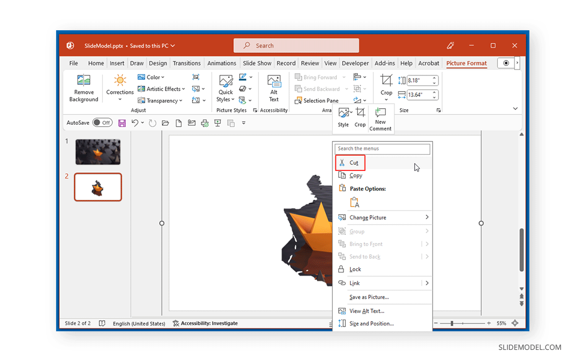 Cut image in PowerPoint