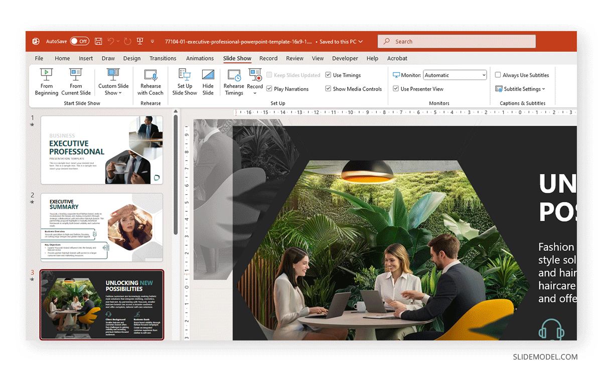 Locating PowerPoint Rehearse Timings
