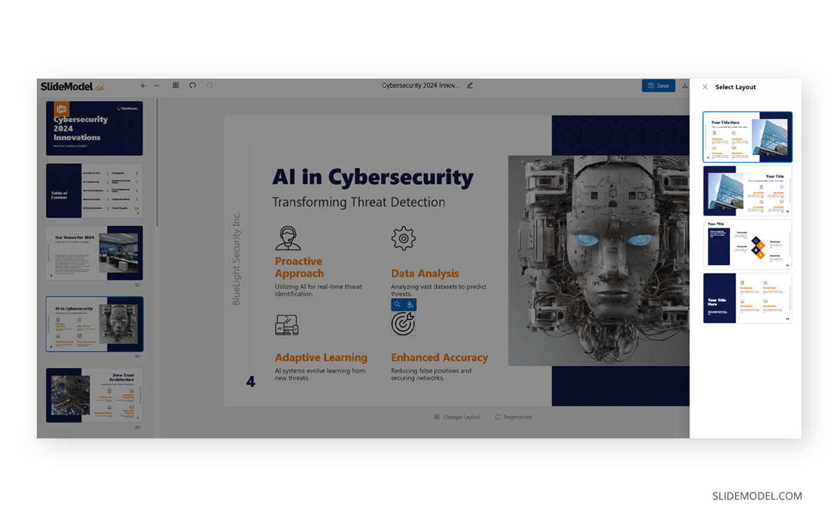 How to change slide layout in SlideModel.ai