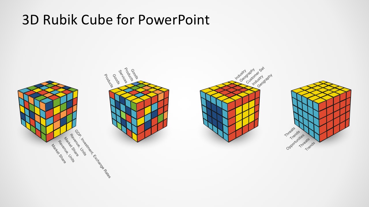 3D Rubik Cube PowerPoint Template SlideModel