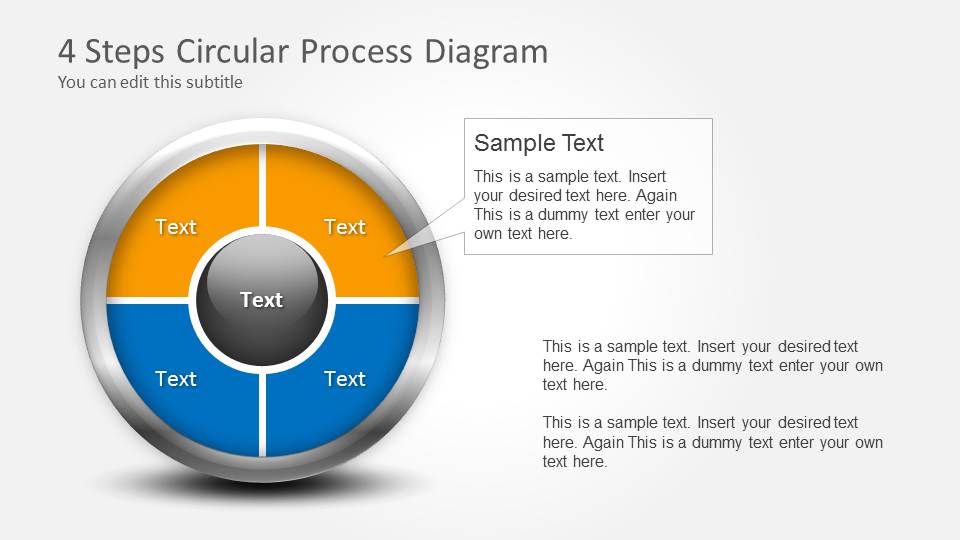 4 Step Circular Process Diagram With Placeholders Slidemodel 5701