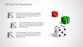 3 Numbers in Dices for PowerPoint with Colorful Dices