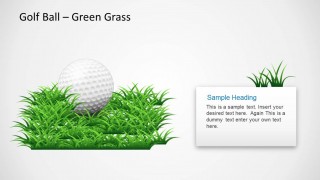 Golf Ball Template for PowerPoint Slide Design with Green Grass