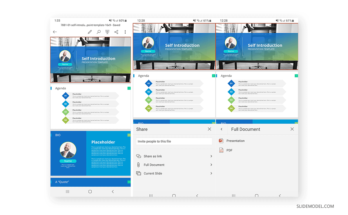 partager une présentation PowerPoint au format PDF à l'aide de PowerPoint Mobile