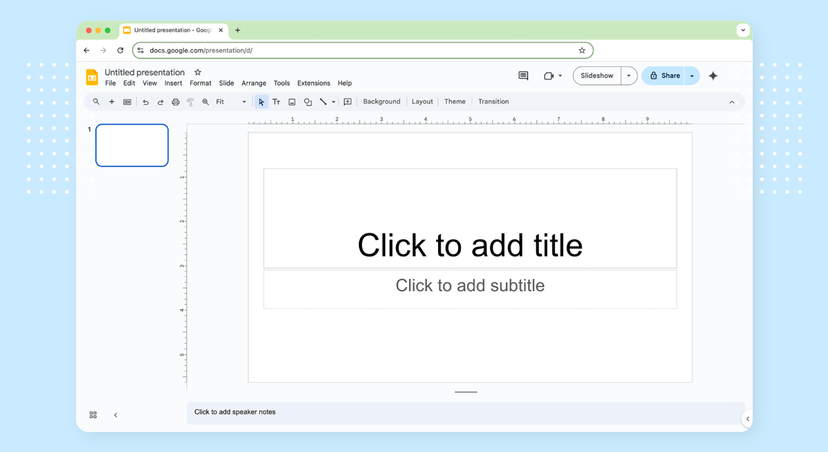 How to create a new Google Slides presentation