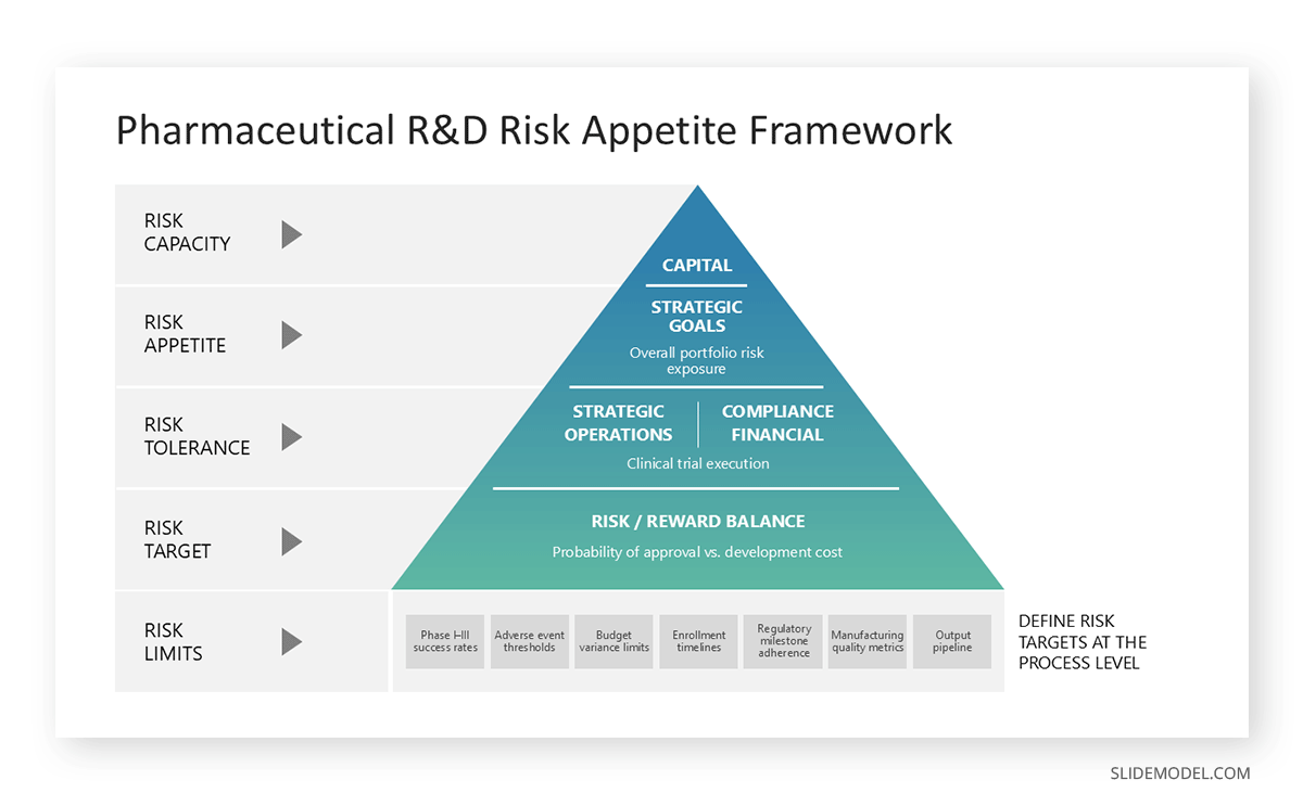 Pharmaceutical risk appetite framework pyramid diagram