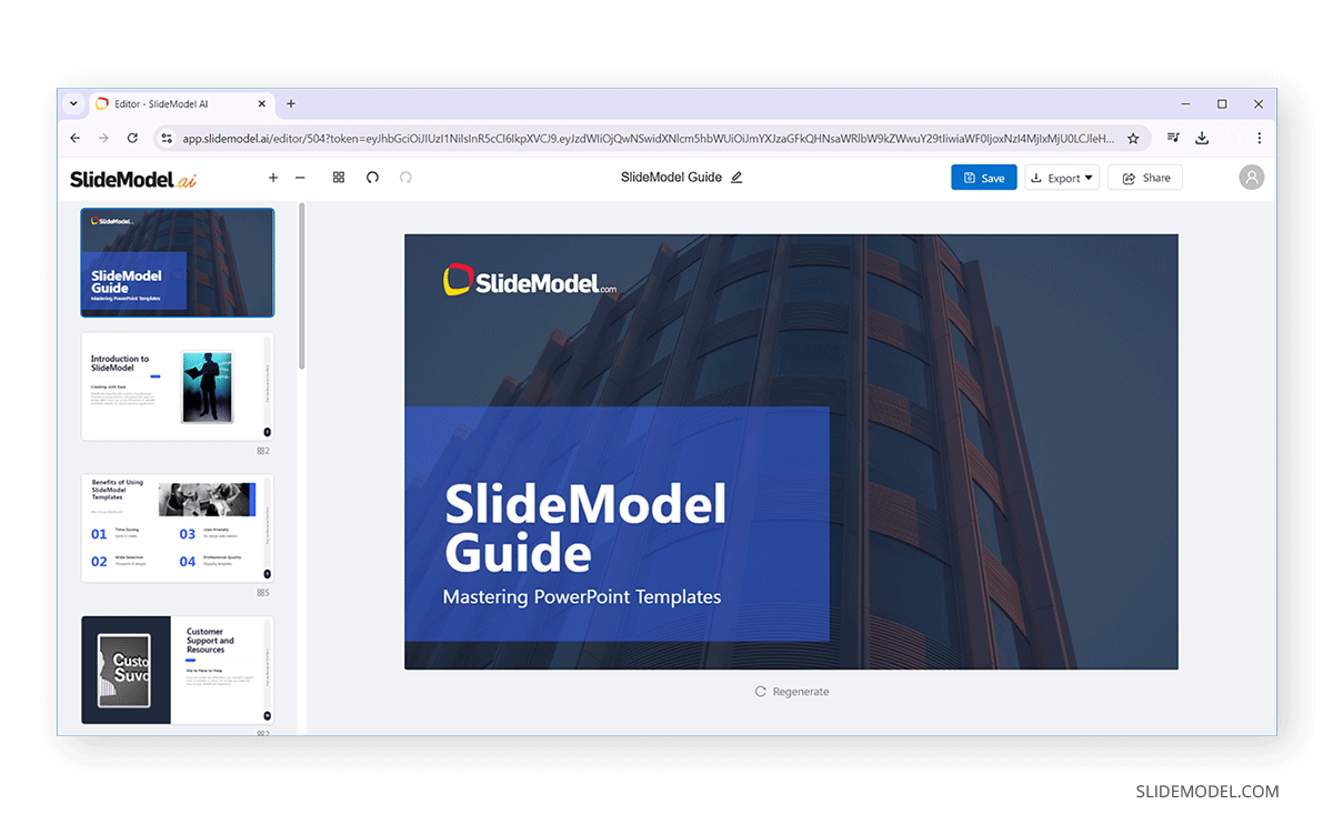 Presentation result made with SlideModel AI