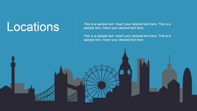 Locations City Silhouette for PowerPoint