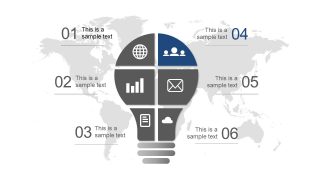 Lightbulb Template Diagram of 6 Steps