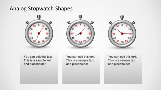 3 Stopwatch Clipart Slides for PowerPoint