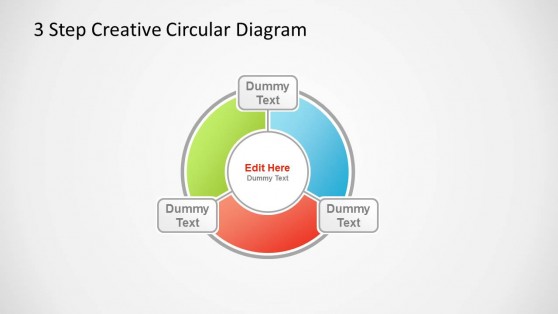 3 Step Creative Circular Diagram for PowerPoint