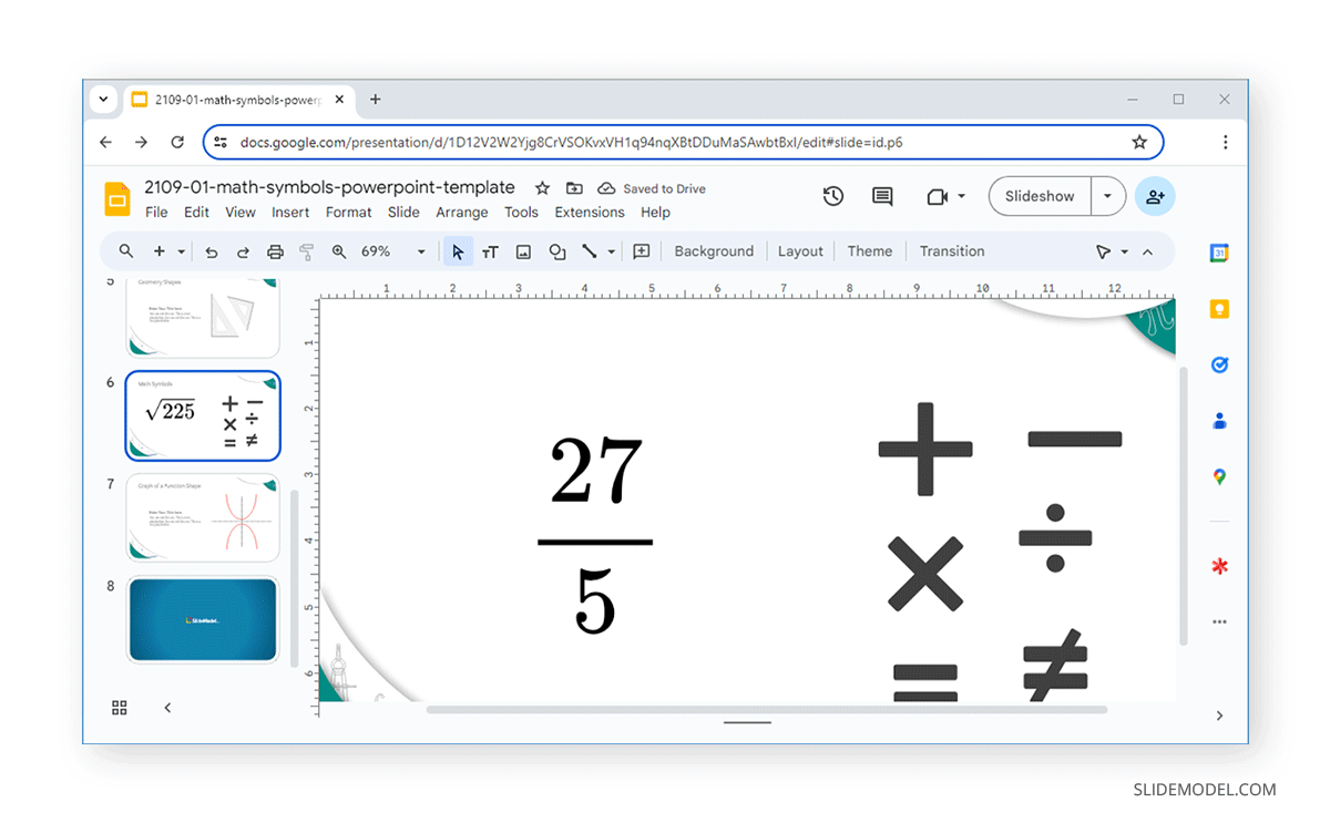 Inserted fraction in image format