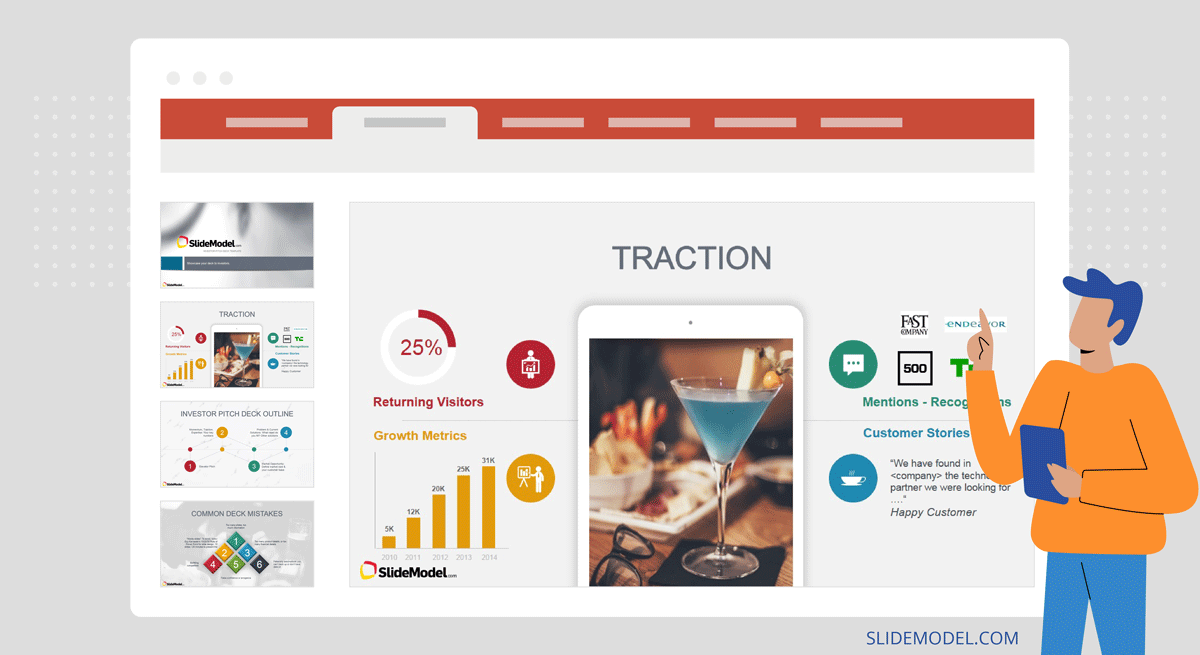 Example of Traction Slide - Investor Pitch PowerPoint Template