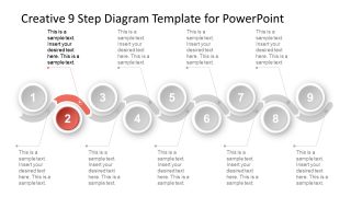 Slide of Timeline Diagram Curved Chevron