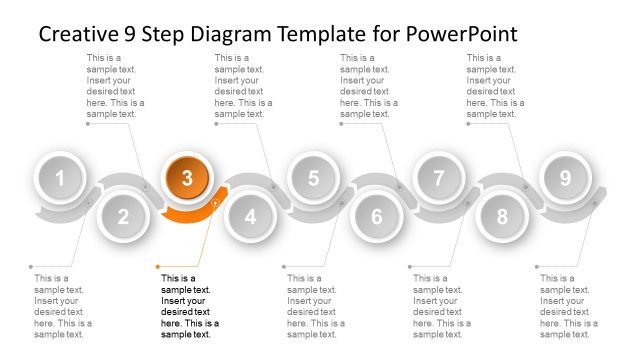 Timeline of Curved Chevron Path PPT