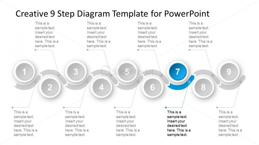 6 Slides of Horizontal ZigZag Timeline