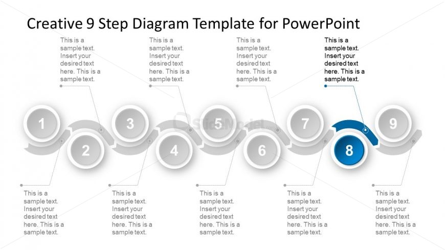 9 Steps PowerPoint Chevron Segments 