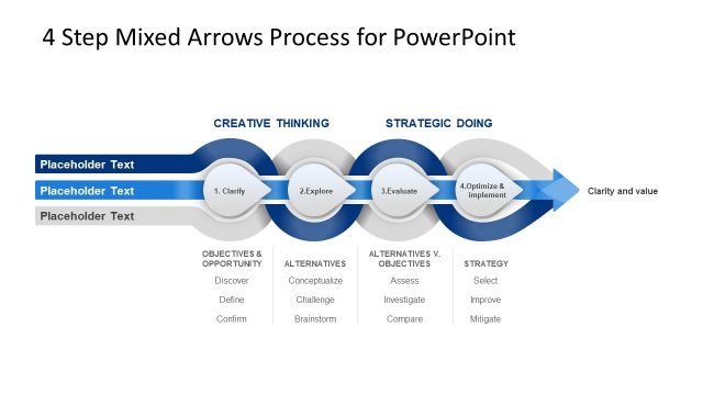 4 Steps Mixed Arrows PowerPoint Templates