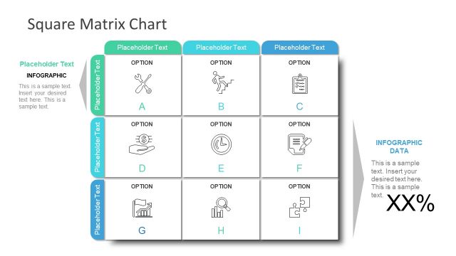9 Cells Square Matrix PowerPoint Infographic