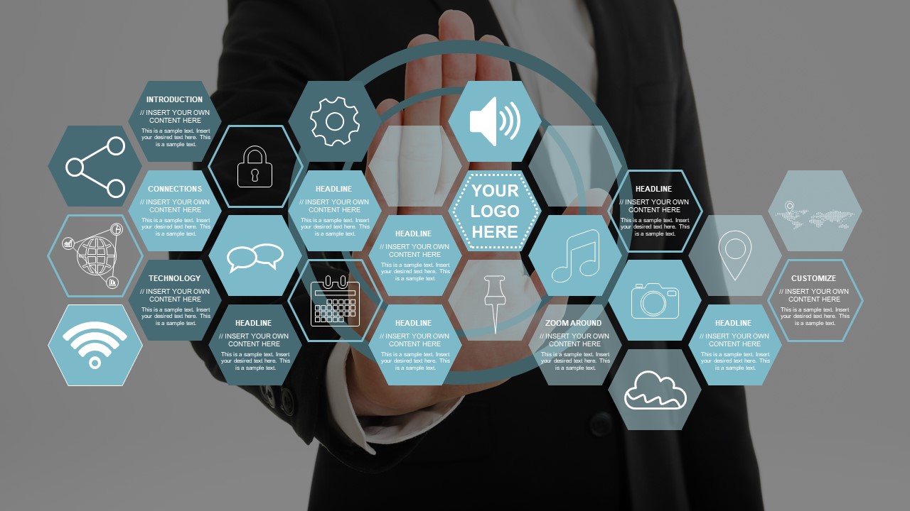 Hexagon Segment PowerPoint Icons