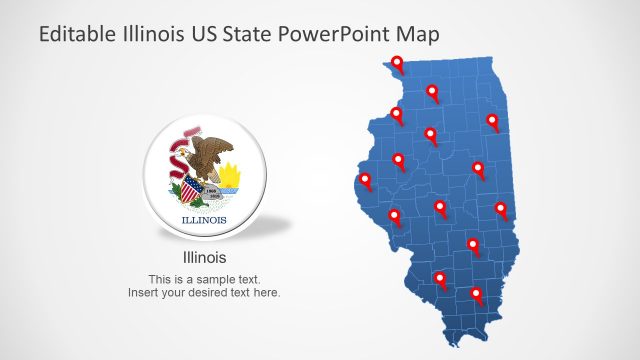 Flag and Map of Illinois Template