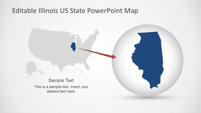 USA Map with Illinois
