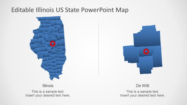 Counties of Illinois Map in PowerPoint