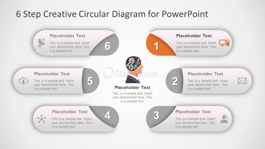 6 Step Machinery Diagram PPT